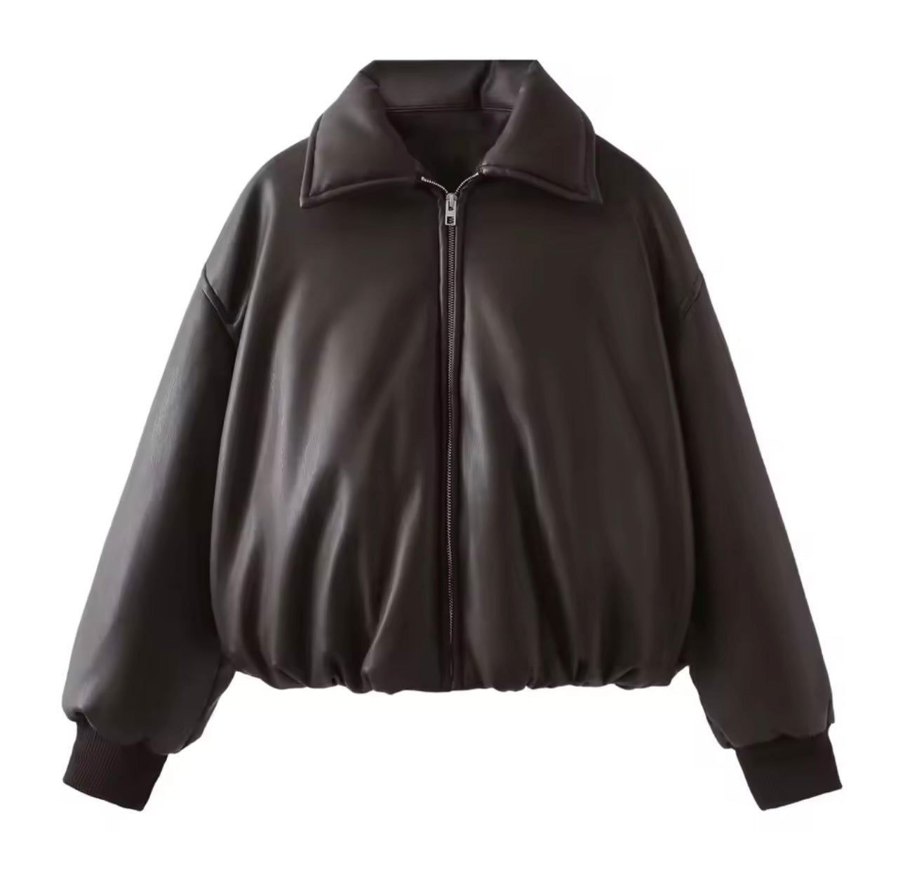 Giacca maxi in pelle